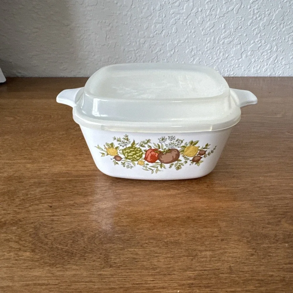 Vintage Corning Ware le Persil Spice of Life-P43B Casserole Dish W/lids Set Of 2